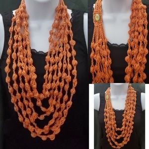 ARTISAN CRAFTED CROCHET PUFF STITCH NECKLACE
